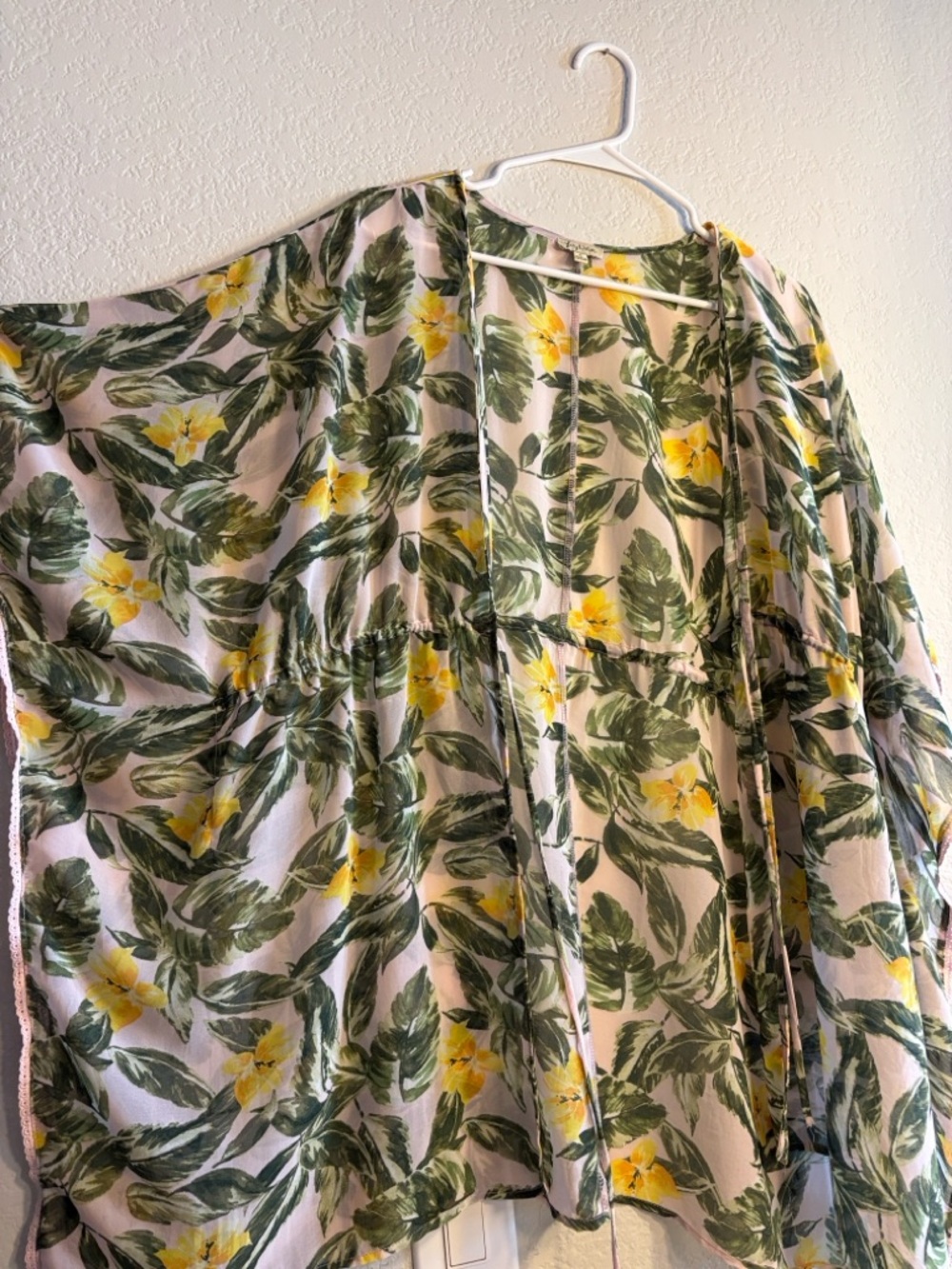 Lily White Floral V-Neck Top in Green & Yellow - Picture 3 of 5